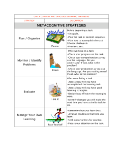 Metacognitive Strategies
