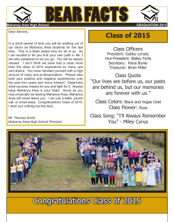 Congratulations Class of 2015 - Mahanoy Area School District