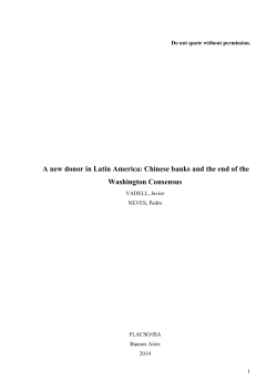 A new donor in Latin America: Chinese banks and the end of the