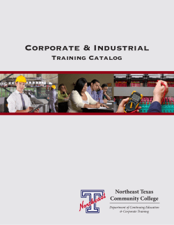 non-credit training programs - Northeast Texas Community College