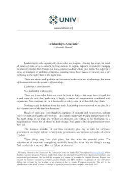 Leadership is Character