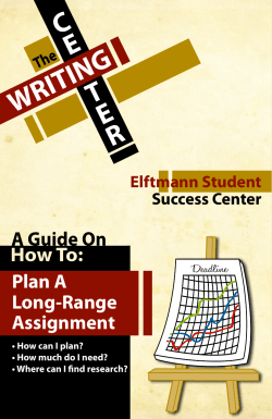 Plan A Long-Range Assignment - Dunwoody College of Technology