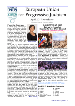 to view the latest newsletter - European Union for Progressive Judaism
