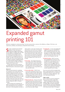 Expanded gamut printing 101