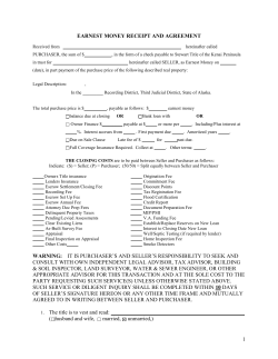 earnest money receipt and agreement