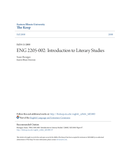 ENG 2205-002: Introduction to Literary Studies - The Keep