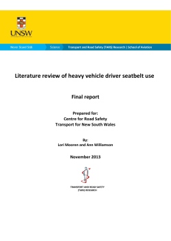 Literature review of heavy vehicle driver seatbelt use