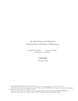 An Age-Structured Model for Erythropoiesis following a Phlebotomy