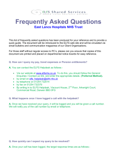 East Lancashire Hospitals NHS Trust Payroll FAQ`s