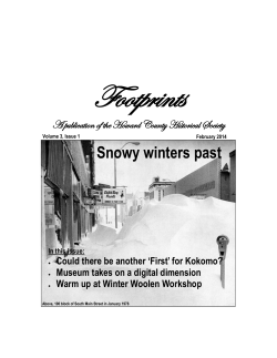 Snowy winters past - Howard County HISTORICAL SOCIETY