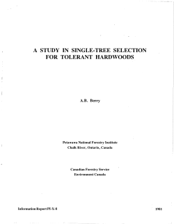 a study in single-tree selection for tolerant hardwoods
