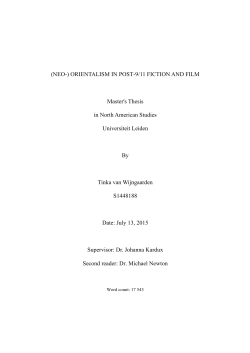 (NEO-) ORIENTALISM IN POST-9/11 FICTION AND FILM Master`s