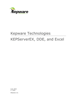 KEPServerEX, DDE, and Excel