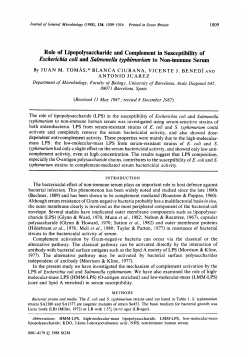 Role of Lipopolysaccharide and Complement in