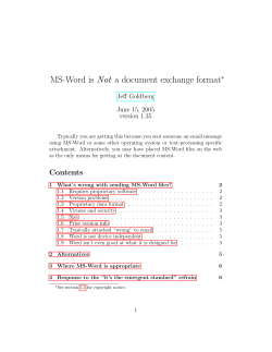 MS-Word is Not a document exchange format