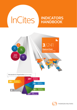 InCites Indicators Handbook
