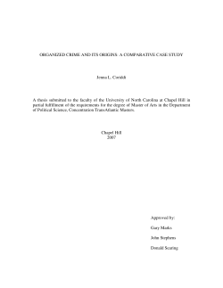 ORGANIZED CRIME AND ITS ORIGINS: A COMPARATIVE CASE