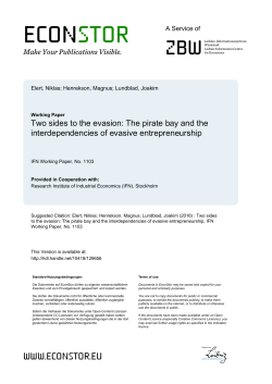 The pirate bay and the interdependencies of evasive