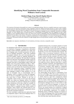 Identifying Word Translations from Comparable Documents Without