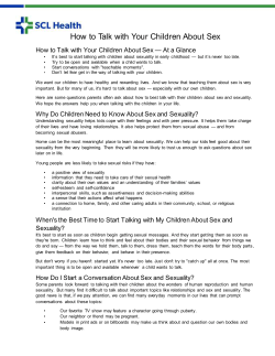 How to Talk with Your Children About Sex