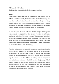 Fabric(ated) Ontologies: the biopolitics of smart design in clothing