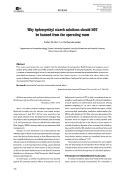 Why hydroxyethyl starch solutions should NOT be banned from the