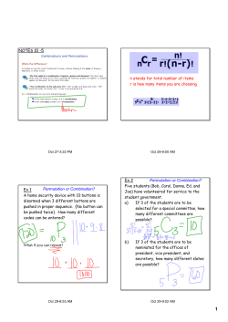 NOTES 10 -5 n stands for total number of items r is how many items