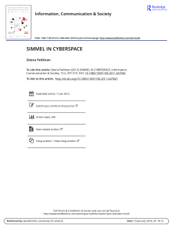 SIMMEL IN CYBERSPACE - Goldsmiths Virtual Learning Environment
