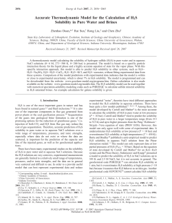 Accurate Thermodynamic Model for the Calculation of H2S Solubility