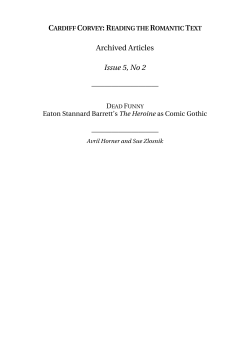 Eaton Stannard Barrett`s The Heroine as Comic