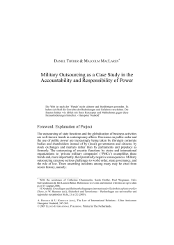 Military Outsourcing as a Case Study in the Accountability and