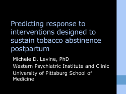 Predicting response to interventions designed to sustain tobacco