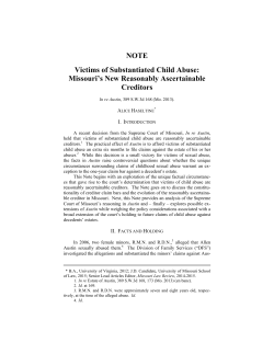 NOTE Victims of Substantiated Child Abuse: Missouri`s New