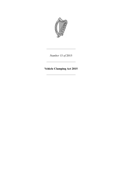 Number 13 of 2015 Vehicle Clamping Act 2015