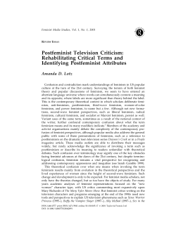 Postfeminist Television Criticism: Rehabilitating Critical Terms and