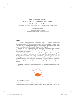 THE Thesaurus Occitan: A MULTIMEDIA DATABASE