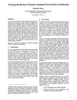 Evolving the Browser Towards a Standard User Interface Architecture