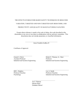 THE EFFECTS OF BEHAVIOR-BASED SAFETY TECHNIQUES ON