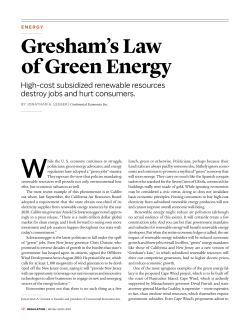 Gresham`s Law of Green Energy