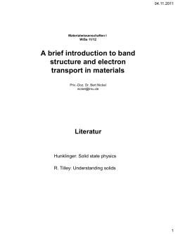 A brief introduction to band structure and electron transport in