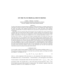 on the wave propagation in bones