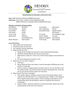 Meeting Notes for December, 3 2015 (SLTC 105.) Chair: Abby