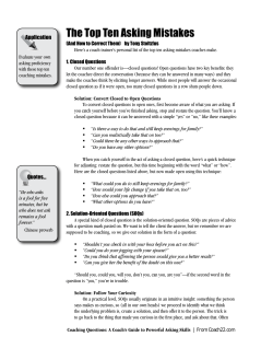 The Top Ten Asking Mistakes