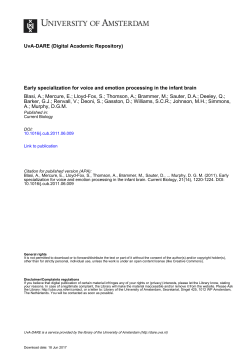 Early specialization for voice and emotion processing - UvA-DARE