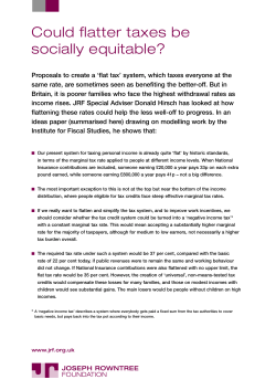 Flatter Taxes - Joseph Rowntree Foundation