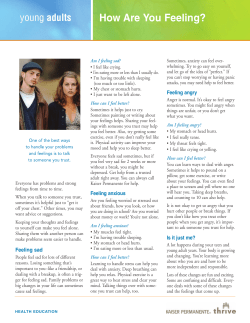 How Are You Feeling? Sad? - Kaiser Permanente Thrive