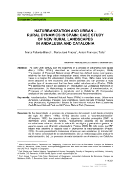 NATURBANIZATION AND URBAN &ndash; RURAL DYNAMICS IN SPAIN