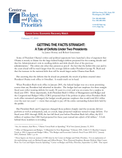 getting the facts straight - Center on Budget and Policy Priorities
