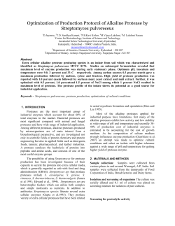 Production of Extra cellular Alkaline Protease by
