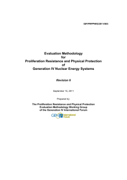 Evaluation Methodology for Proliferation Resistance and Physical